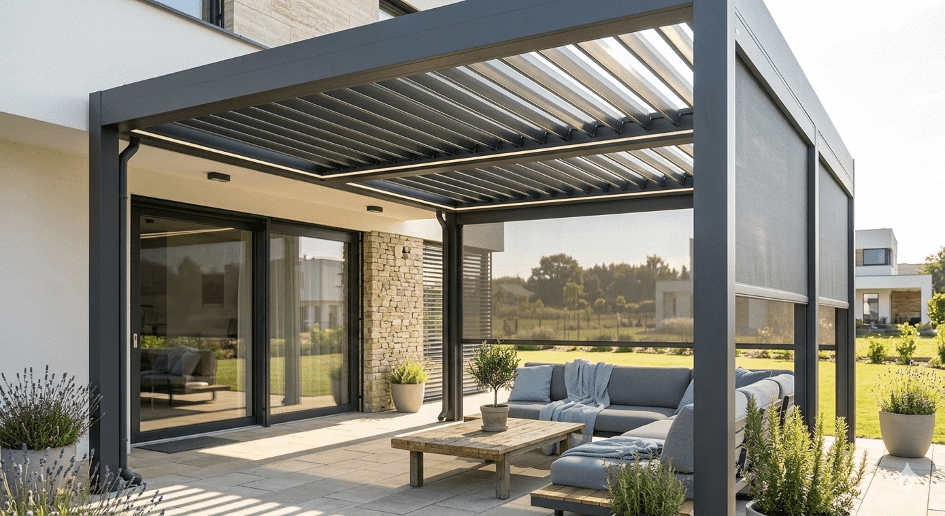 Hliníková pergola jako moderní zastřešení terasy: Co zvážit před nákupem?